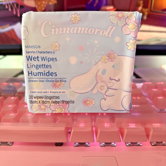 Sanrio Miniso Cinnamoroll Dream Star Wet Wipes 20 Ct Pack Compact Kawaii - Picture 2 of 16